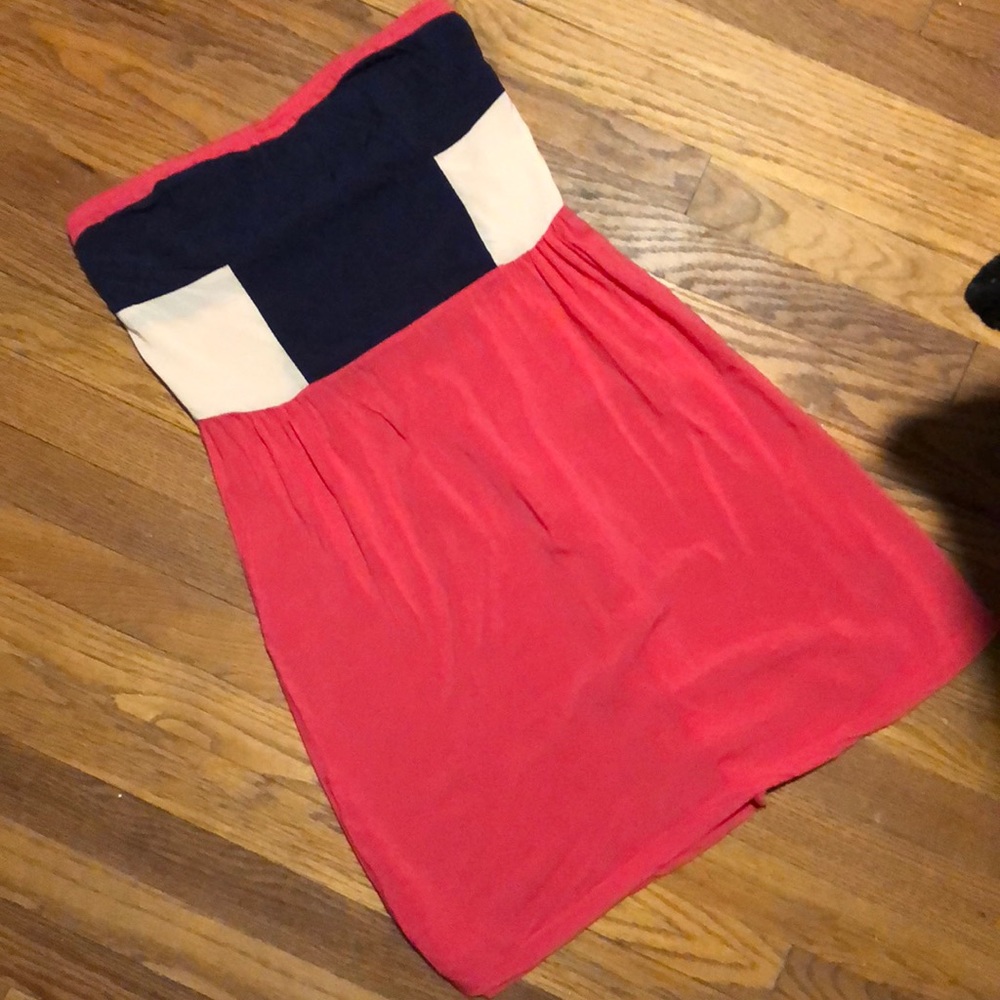 Color block Strapless Dress